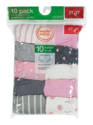 10Pack Toddler Briefs - Wonder Nation 4T-5T