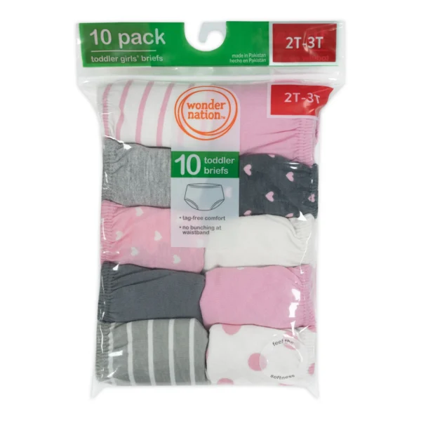 10Pack Toddler Briefs - Wonder Nation 4T-5T