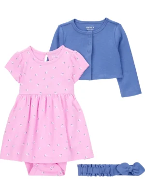 Carter's Baby Girl Dress Set 3-Piece, Newborn