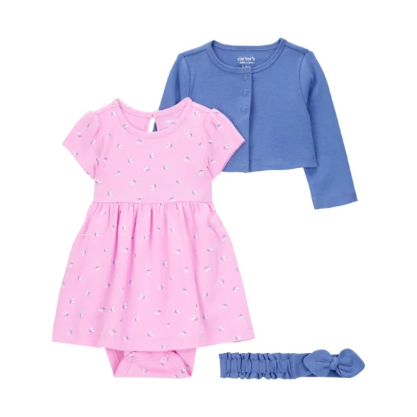 Carter's Baby Girl Dress Set 3-Piece, Newborn