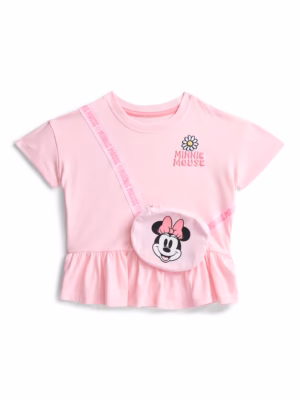 Peplum Minnie Mouse Top w/Purse 2T