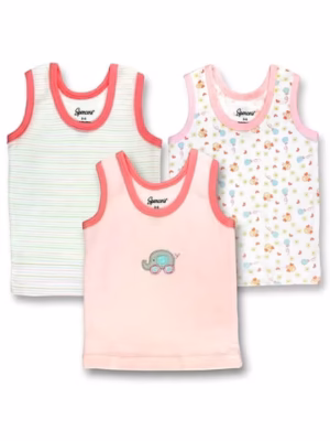 Infant Undershirts - Baby Girls Pink 9-12m